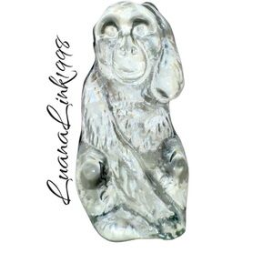 ✨Bohemian Checoslováquia Crystal Monkey "I'm not listening" figurine